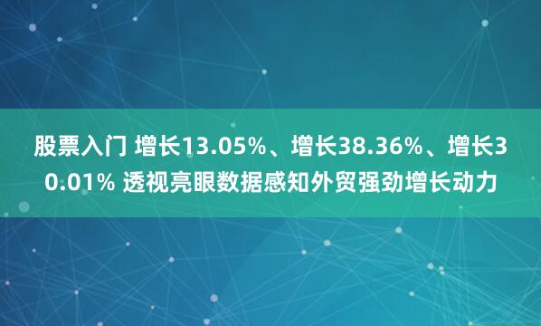 股票入门 增长13.05%、增长38.36%、增长30.01% 透视亮眼数据感知外贸强劲增长动力